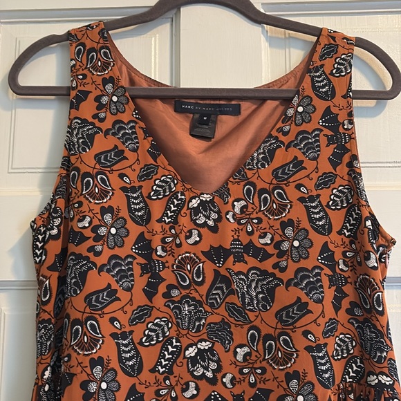 Rare Halloween 100% Silk Marc by Marc Jacobs Dress with Bat/Autumn Print - Picture 2 of 10